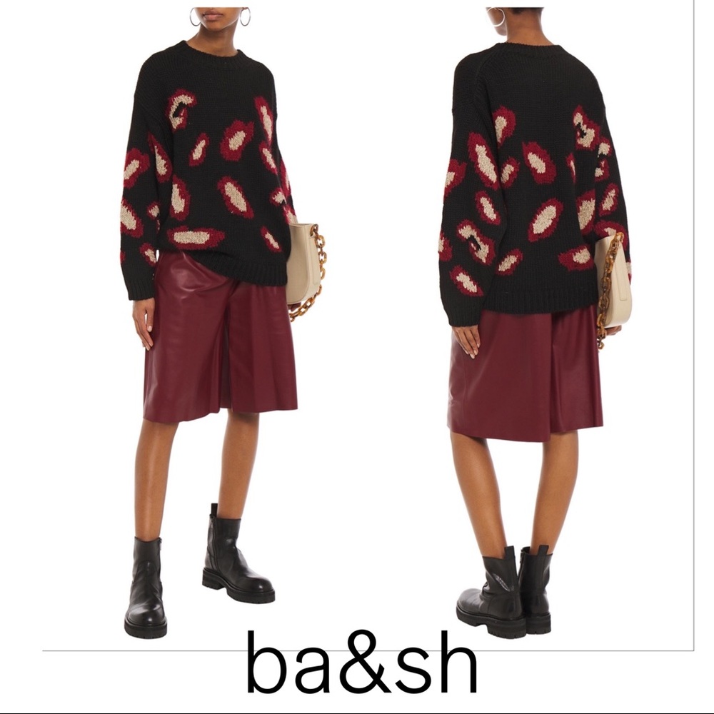 NEW Ba&sh Leo Jacquard Lady Pullover Sweater